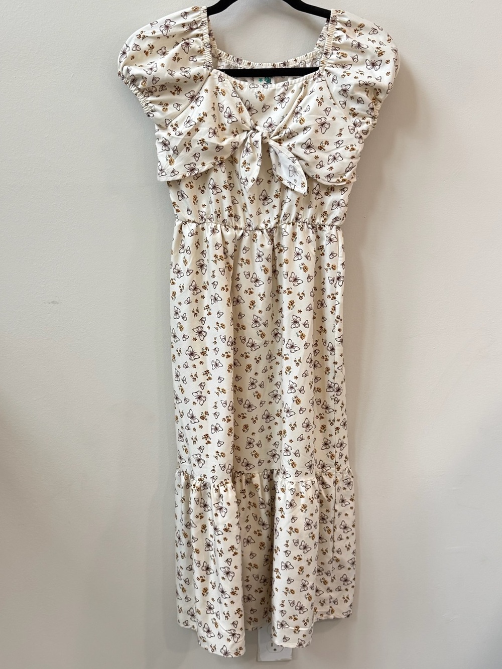 Lily Bleu Cream Maxi Dress with Teal and Brown Size 12